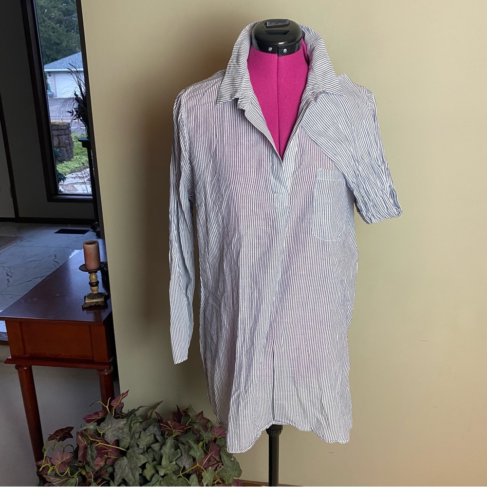Nordstrom Bobeau Blue/White Striped Tunic Top